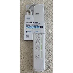 1 - 7 Outlet 3ft Cord Surge Protector Power Tap Strip Circuit Breaker Y1. New